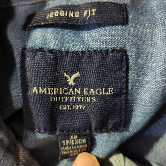 American Eagle Outfitter chambray‎ long sleeve blouse size XS - Picture 9 of 12